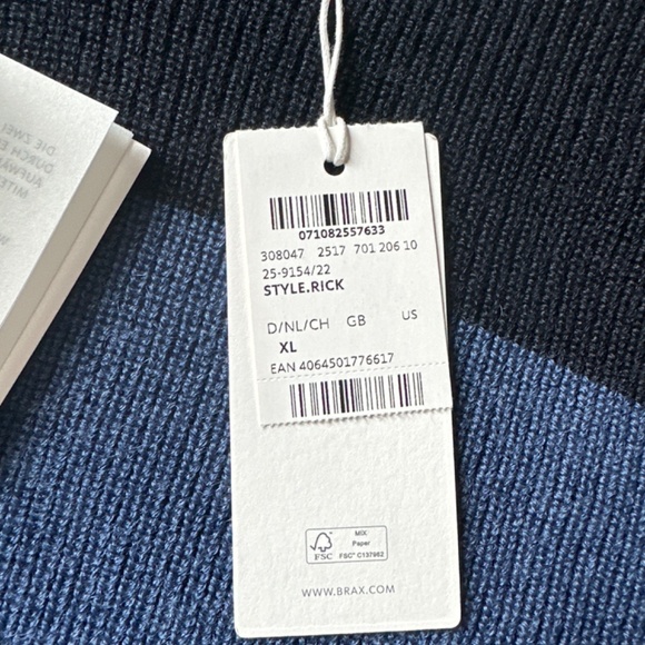 Brax Feel Good Sportive Striped Sweater NWT Men’s XL - Picture 4 of 4